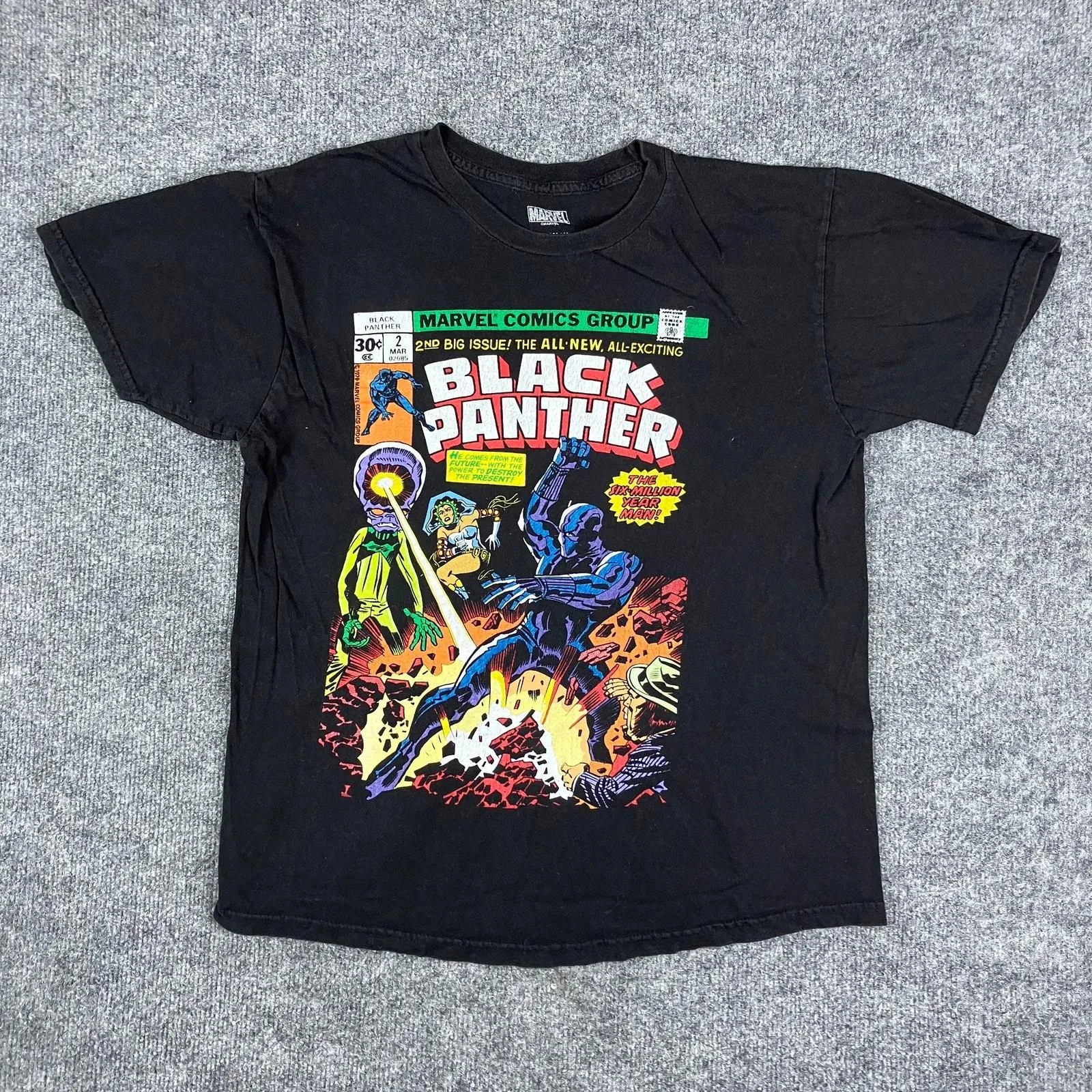 Marvel T-Shirt Mens Medium Black Panther Comic Graphic Short Sleeve Superhero - pre-owned---good - Marvel1, image size:1600x1600