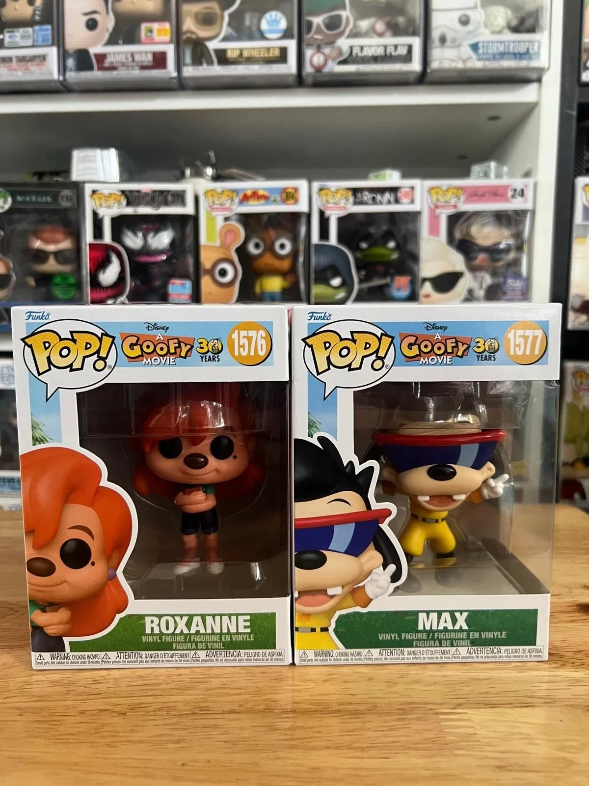 Product image for 2 Goofy Movie Funko Pops Max Goof as Powerline Roxanne #1576 #1577 Disney Movies