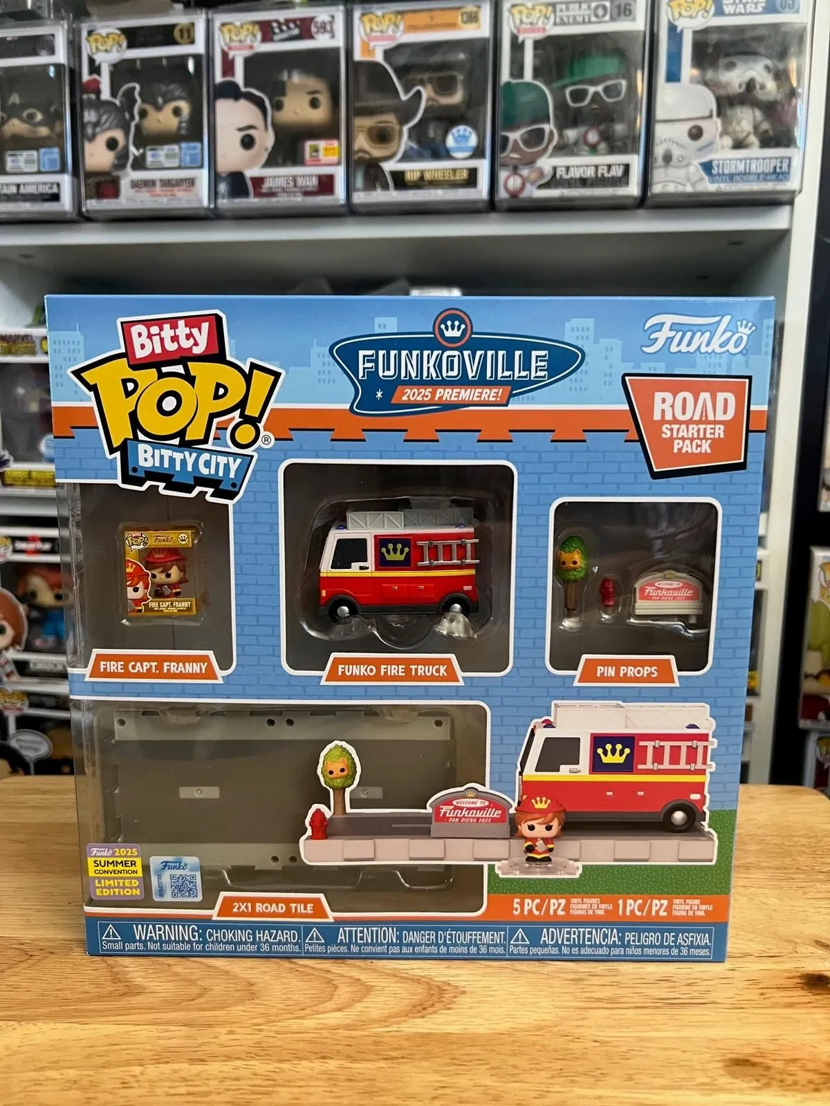 Product image for IN HAND Funkoville Road Bitty Pop City Starter Pack Fire Captain Franny Funko LE