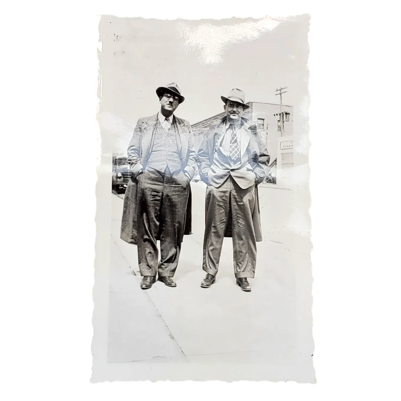 Product image for Vtg Handsome Men Posing Together on Sunny Day Vehicle Original Monochrome Photo - Photos - used-and-fully-functioning
