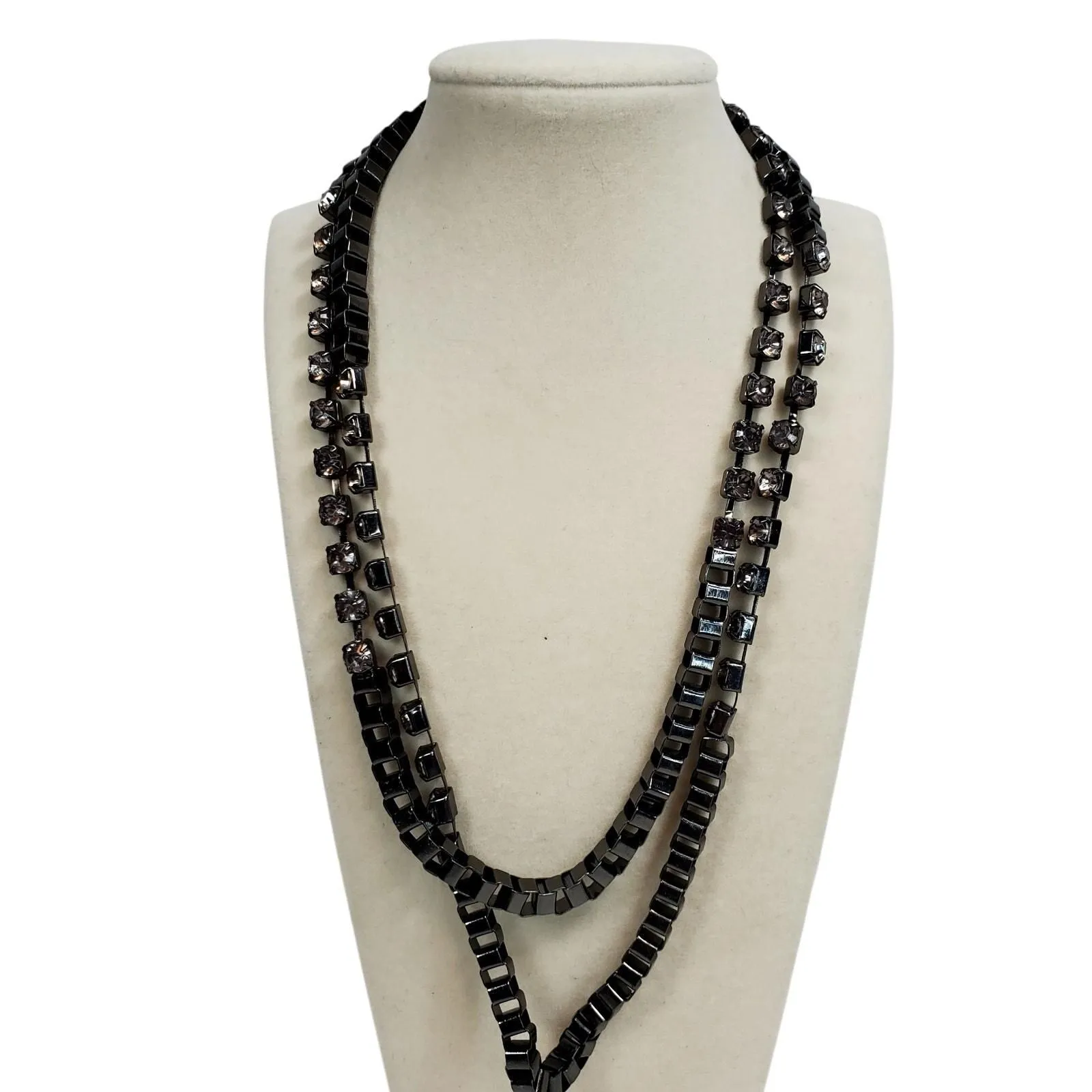 Product image for Chain Necklace 18" Rhinestone Extra Long - Necklace - Less Than 5 in - 18" - pre-owned---excellent