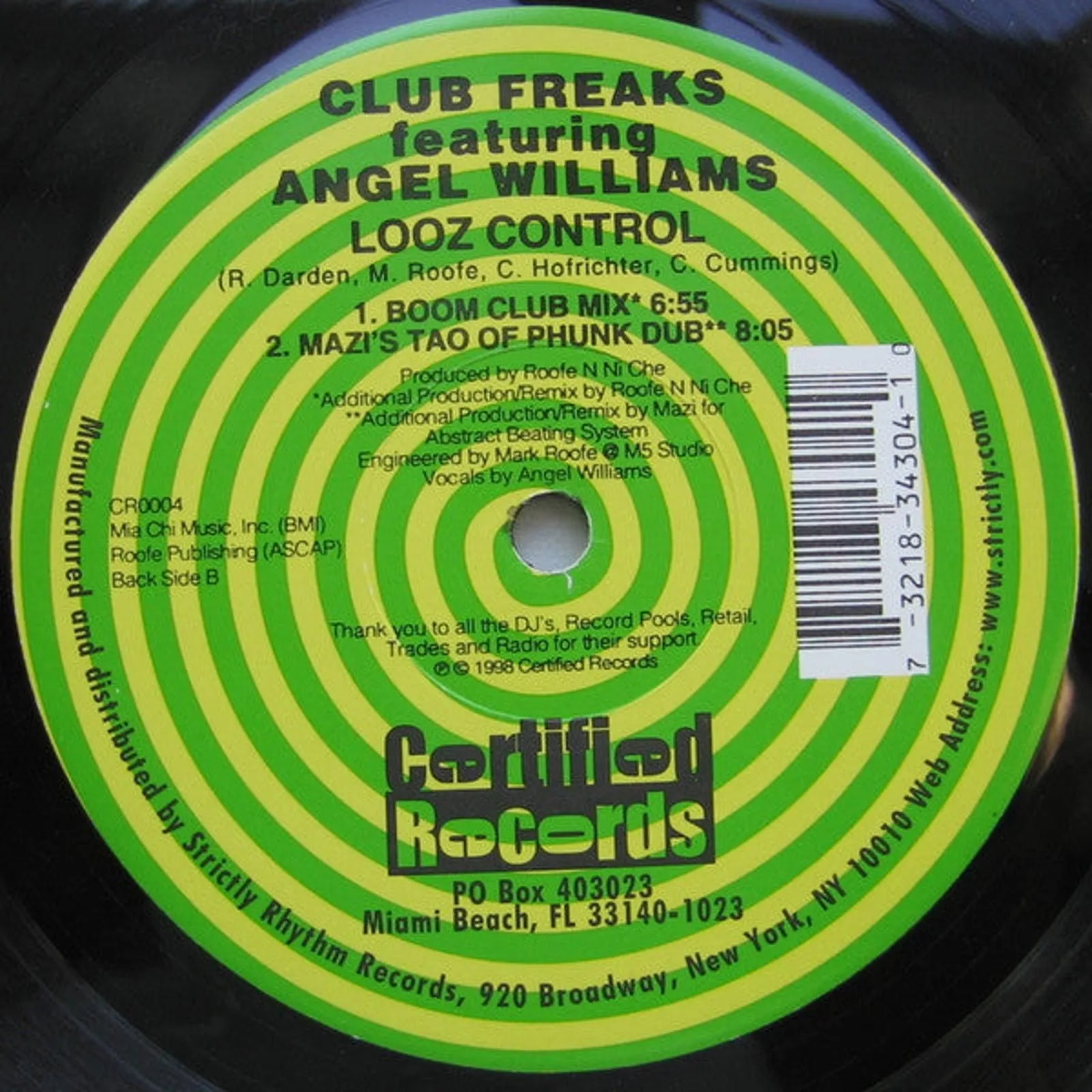 Product image for Club Freaks Featuring Angel Williams - Looz Control (12")
