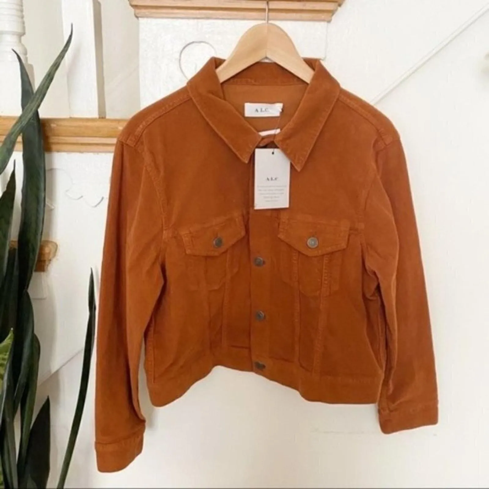 Product image for A.L.C. brown corduroy jacket button down sz 12 NWT - new-with-tags - A.L.C.