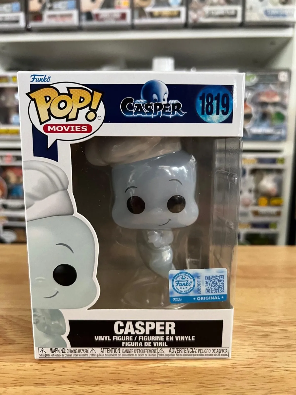 Product image for NEW IN HAND EXCLUSIVE Casper Friendly Ghost w/ Chef's Hat Funko Pop #1819 Movies