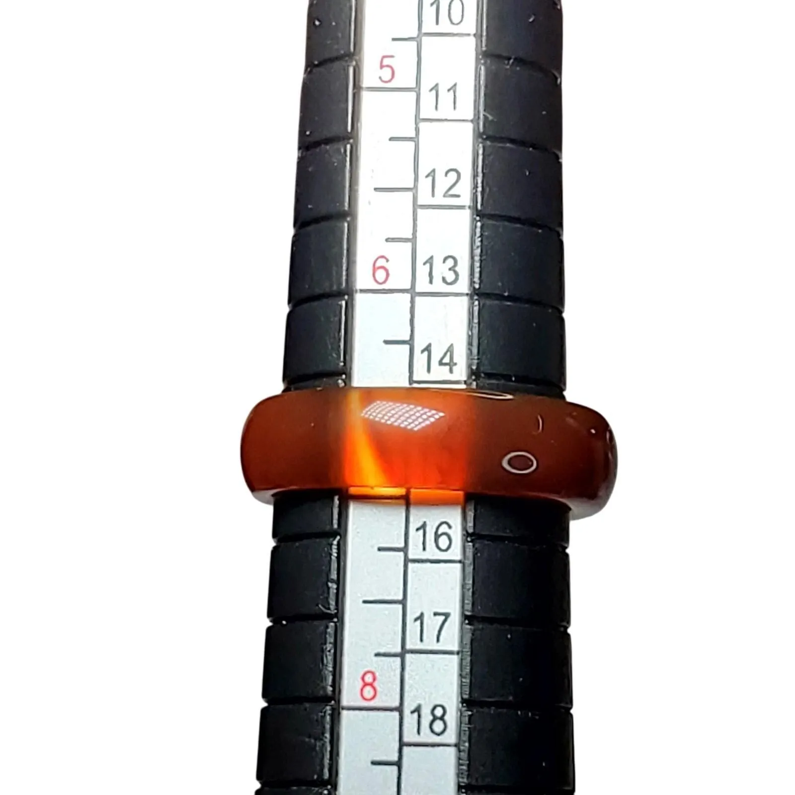 Product image for Red Orange Glass Ring Size 7 Wedding Band Minimalistic Traditional - Ring - 7 - pre-owned---excellent