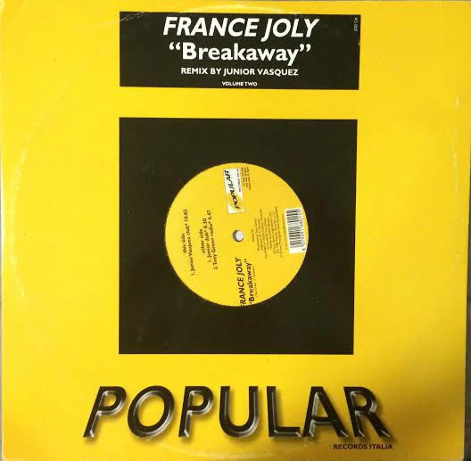 Product image for France Joly* - Breakaway Volume 2 (Remix By Junior Vasquez) (12")