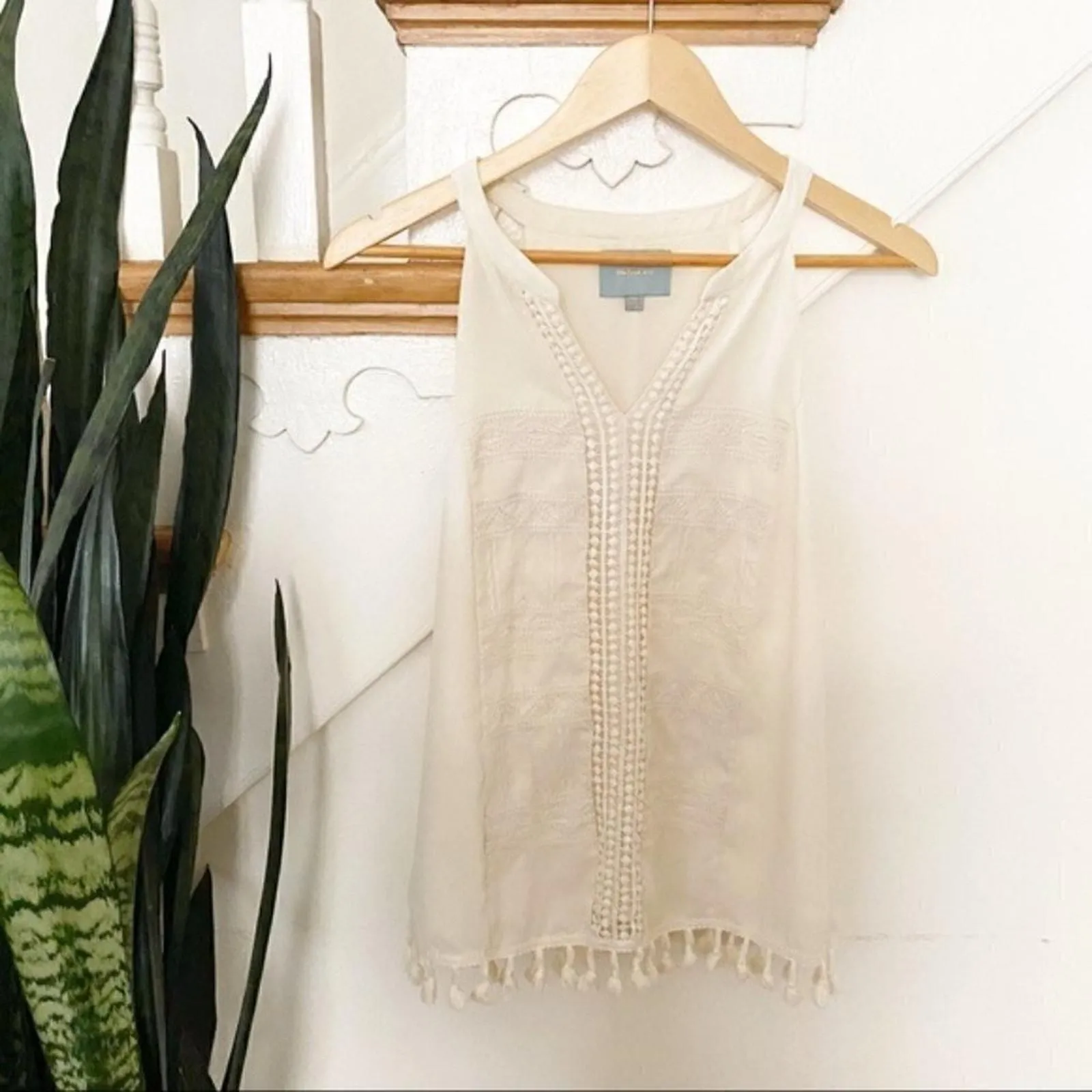 Product image for Skies Are Blue white tassels crochet blouse sz XS - new-without-tags - Skies Are Blue