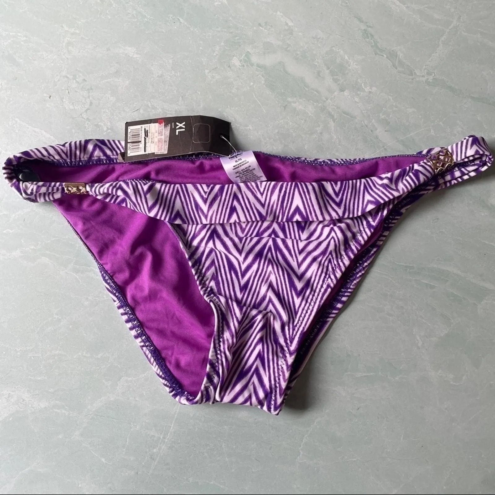 Product image for MOSSIMO white purple pattened bikini bottom sz XL - new-with-tags - Mossimo Supply Co.