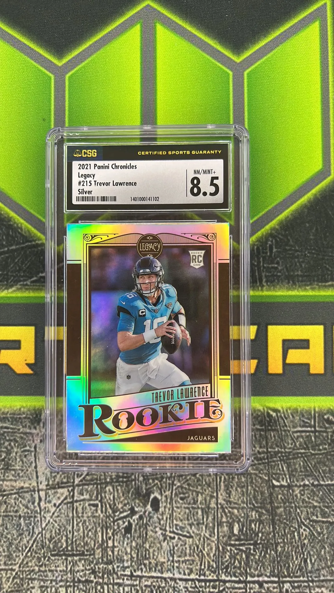 Product image for 2021 Panini Chronicles Legacy Trevor Lawrence Silver Prizm RC Jacksonville Jaguars