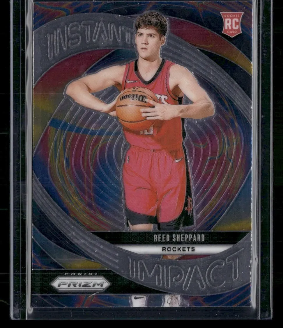 Product image for 2024-25 Panini Prizm #24 Reed Sheppard Instant Impact Houston Rockets