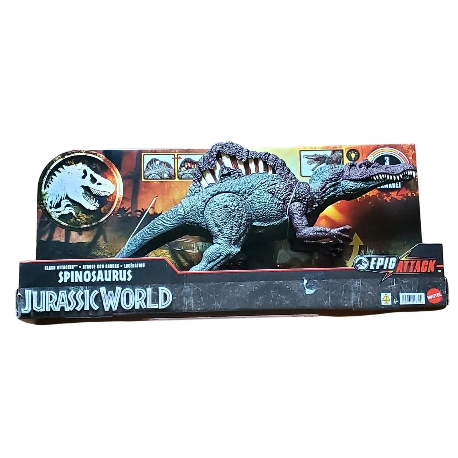 Product image for Height 10.0 inch Mattel Jurassic World Damage! Hikaru Spinosaurus Figure HXF62