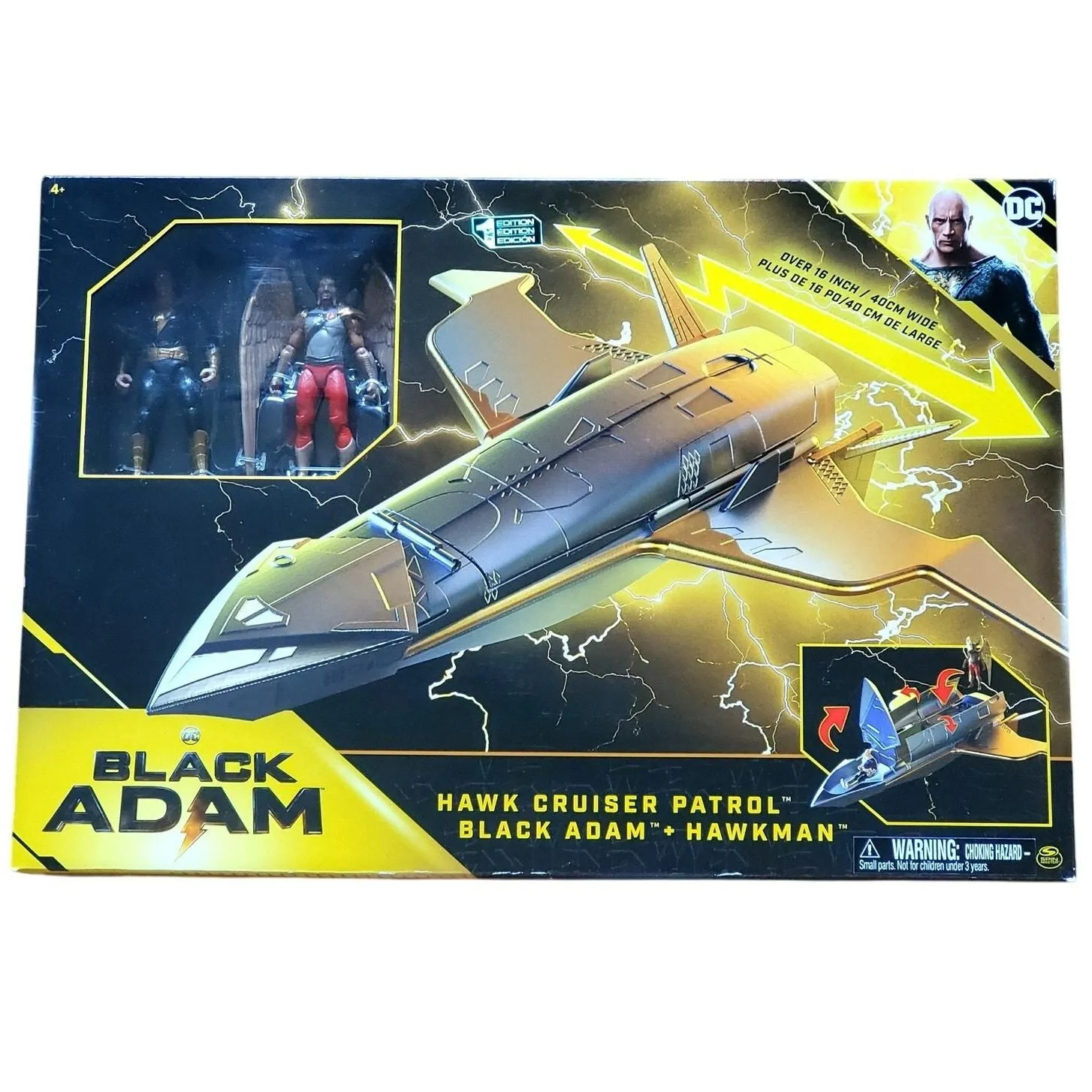 Product image for Black Adam Hawkman Hawk Cruiser Patrol Action Figures Over 16-inch First Edition