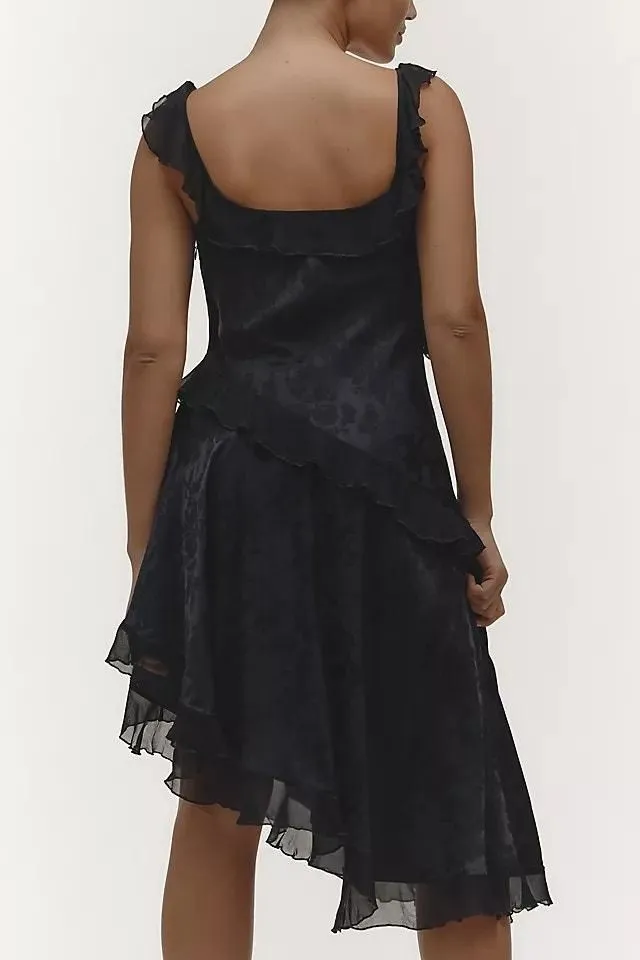 New By Anthropologie V-Neck Ruffle Asymmetric Midi Dress $168 X-SMALL Black  - Dresses - 168 - XS - new-without-tags - Anthropologie  Whatnot: Shop,  Sell, Connect