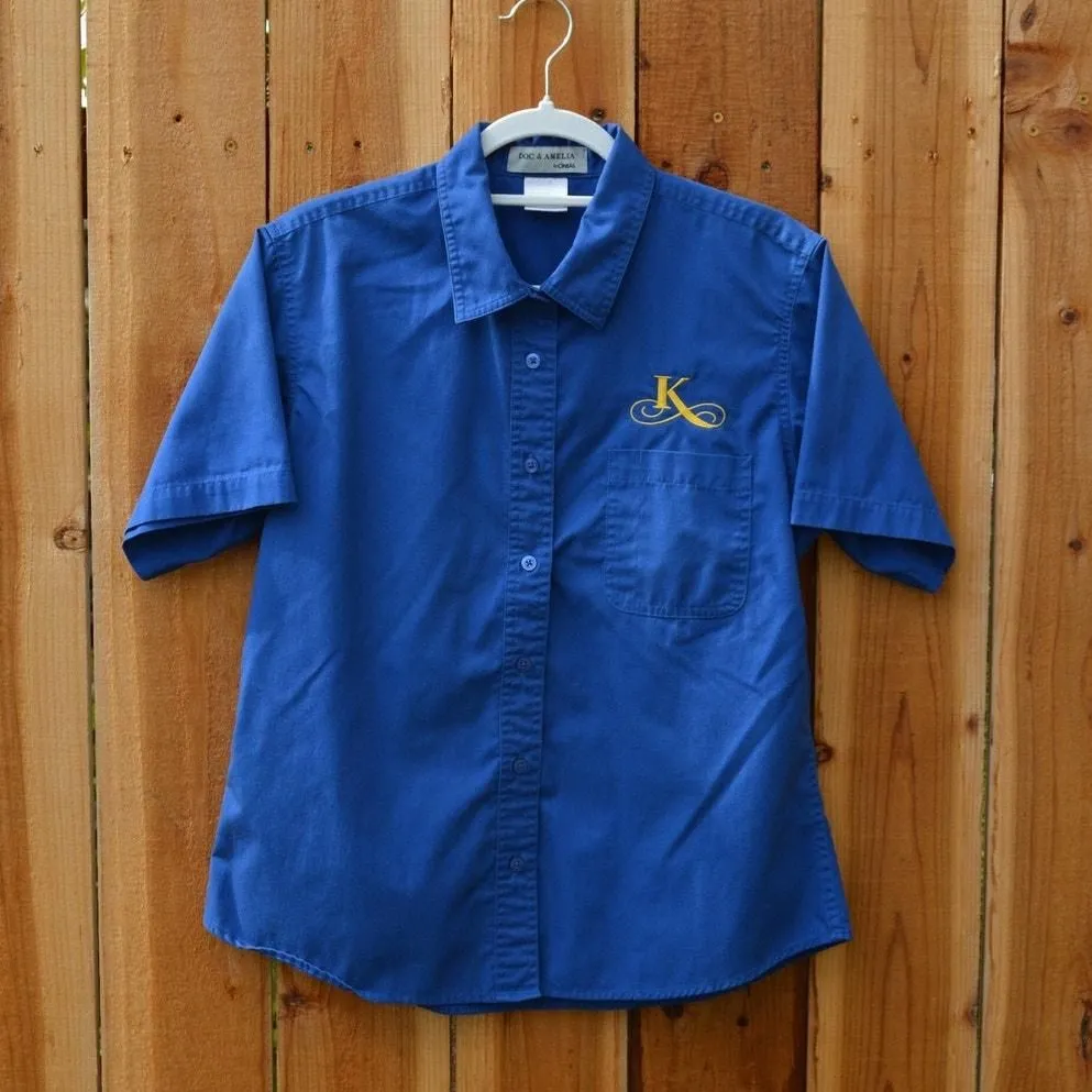 Product image for Vintage 1990s Doc & Amelia "K" Initial Blue Work Shirt - pre-owned---excellent - Cintas