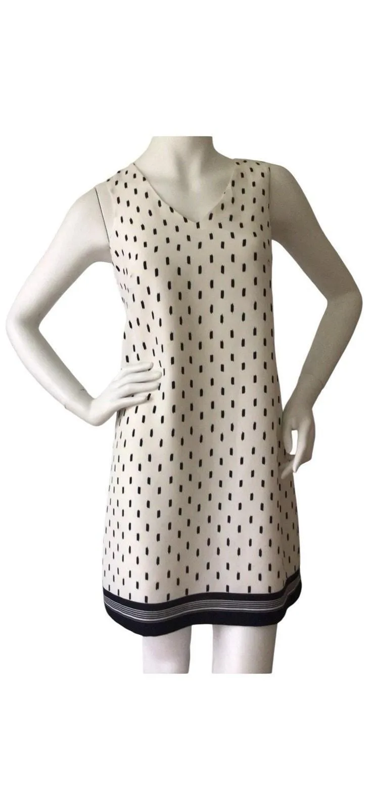 banana republic black one shoulder dress WHITE & BLACK RETRO DOTS MIDI DRESS main image 1