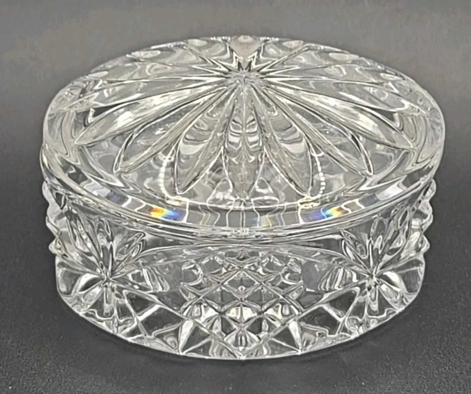 Product image for Vintage Waterford Crystal Oval Trinket Box with Lid Marked WS 1999 PB24