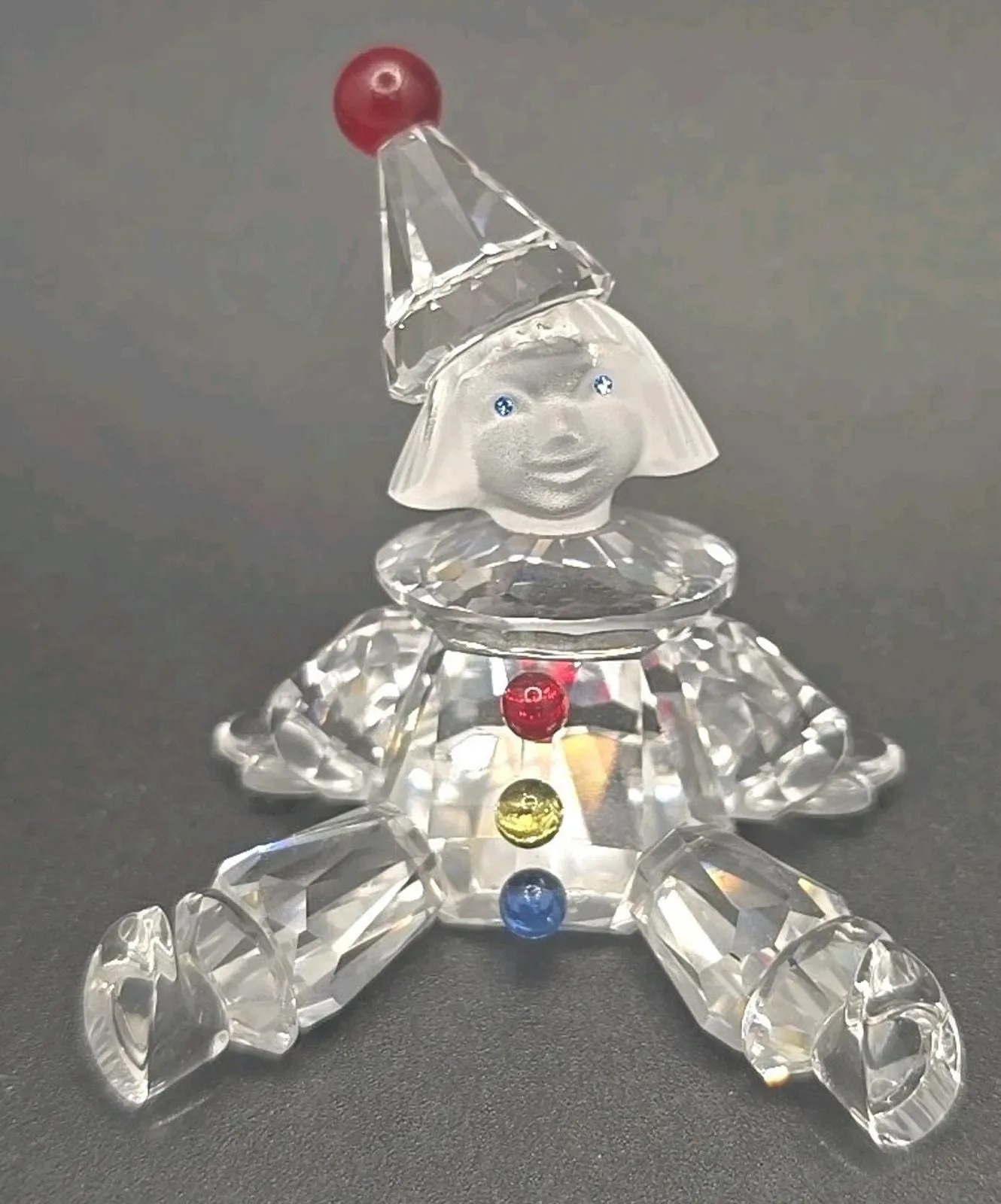 Product image for Swarovski Crystal “Cheerful Times” Boy Puppet Clown Figurine w/Blue Eyes No Box