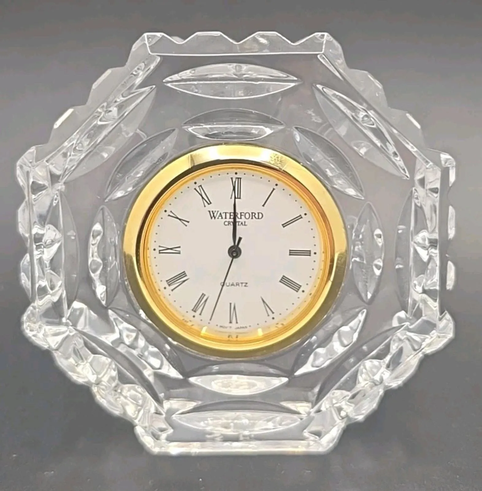 Product image for Waterford Ireland Crystal Octagonal Desk Clock 2.75 inches No Box PB24