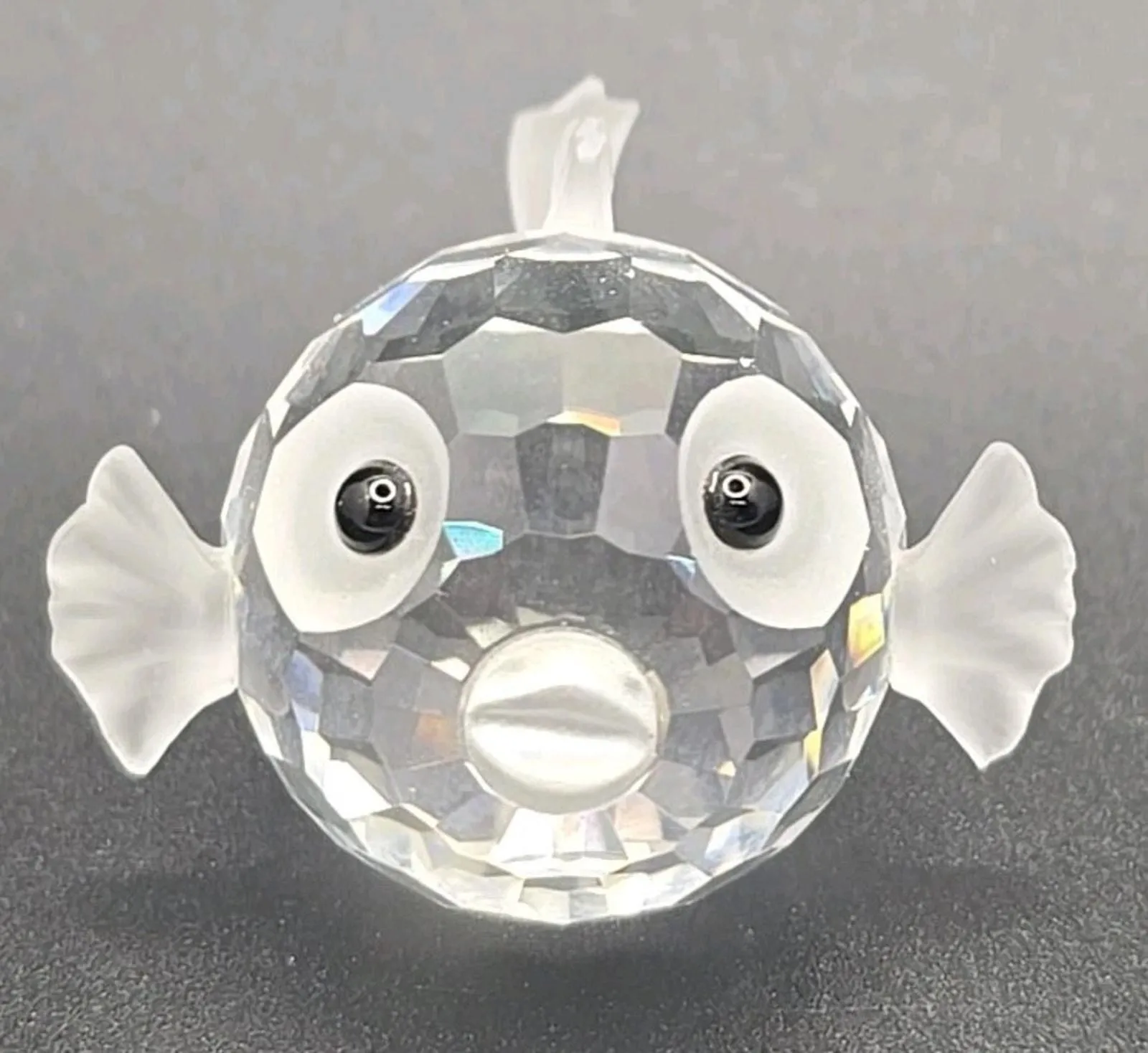 Product image for Swarovski Silver Crystal Puffer Fish Blowfish NO Box Retired Frosted Glass PB24