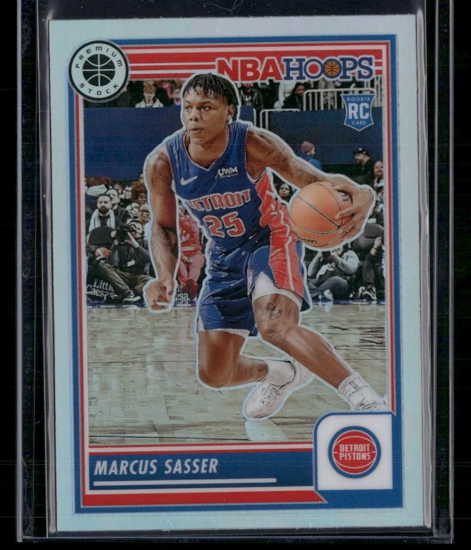 Product image for 2023-24 Hoops Premium Stock #45 Marcus Sasser Silver Prizm Detroit Pistons