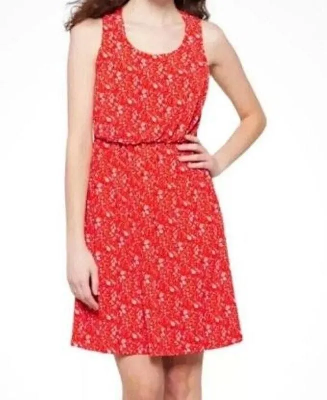 Product image for Kaileigh Womens Floral Print Scoop Neck Fit & Flare Dress Sleeveless Size S Red - new-without-tags - Kaileigh