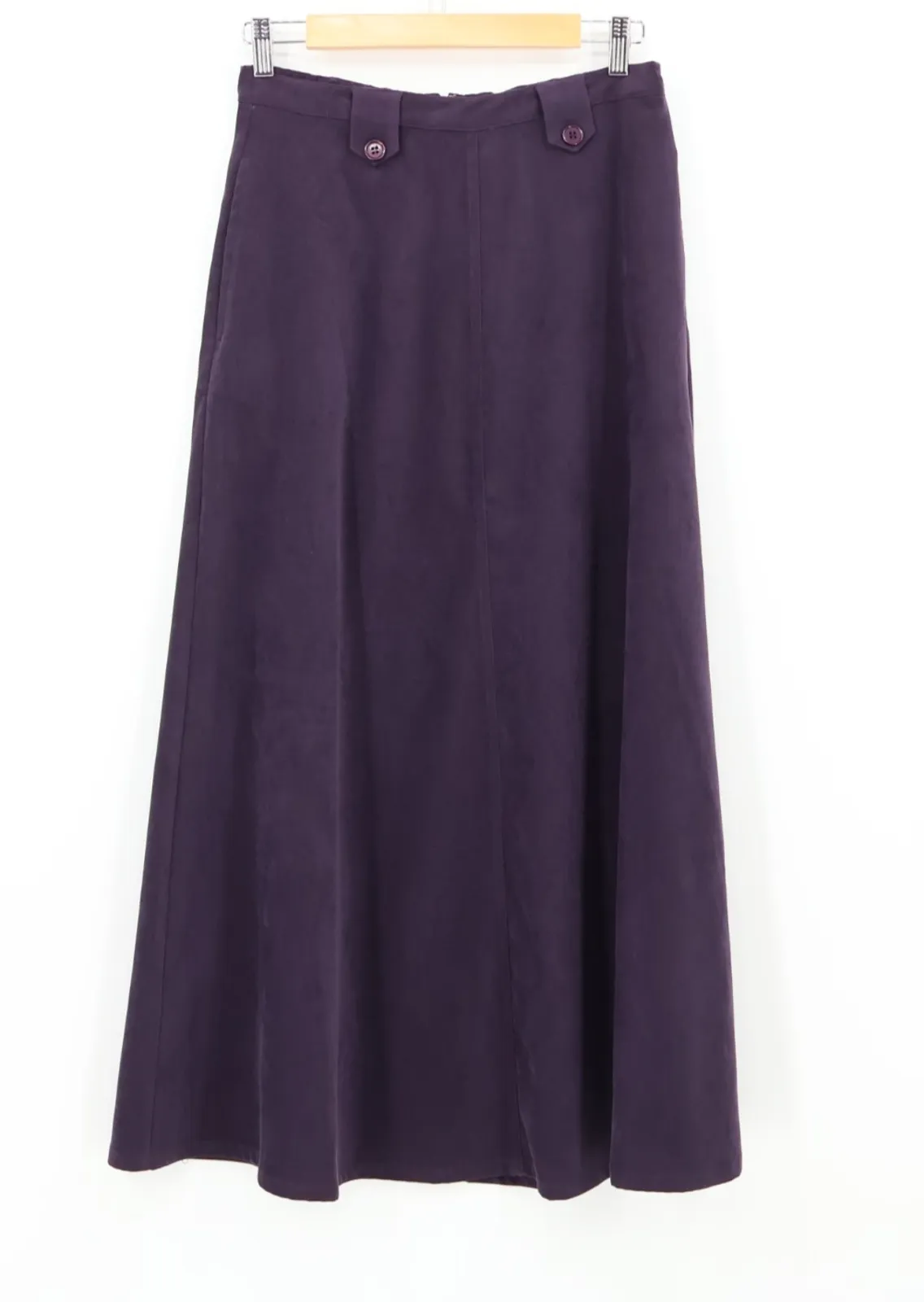 Product image for Purple Vegan Suede Maxi Skirt Preppy Dark Academia Career Colorful Retro Size 4 - Christopher & Banks