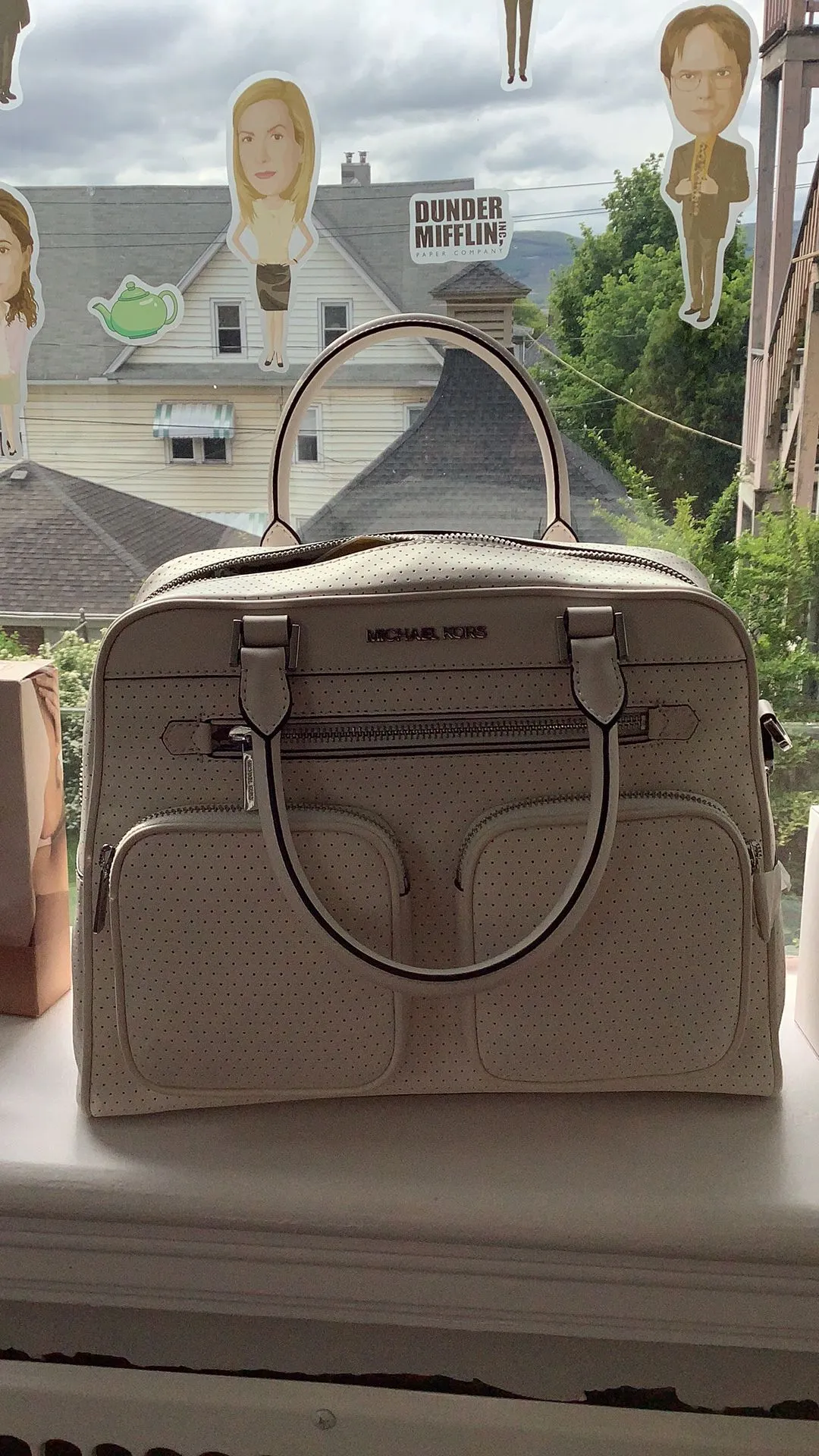 Product image for MK LARGE VEGAN SATCHEL