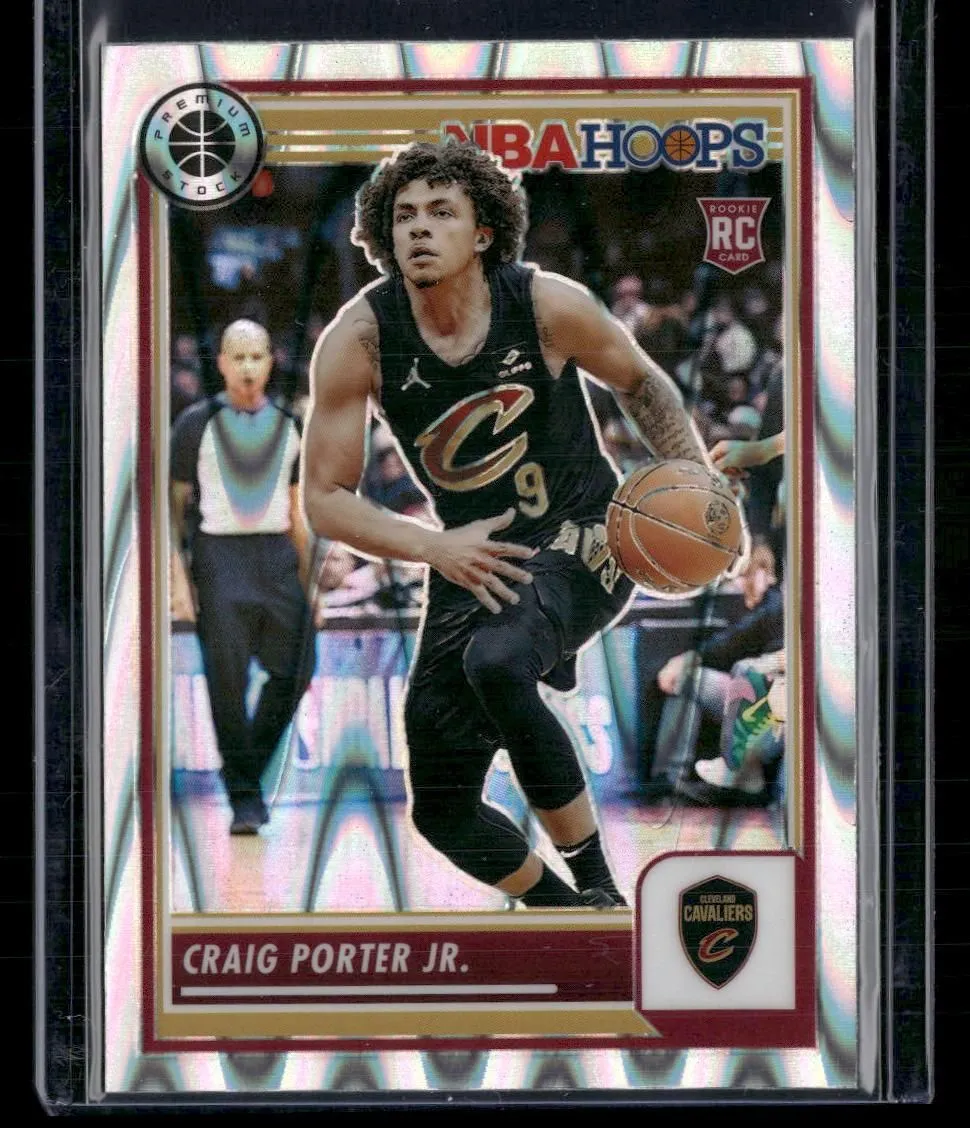 Product image for 2023-24 Hoops Premium Stock #65 Craig Porter Jr. Seismic Prizm Cavaliers