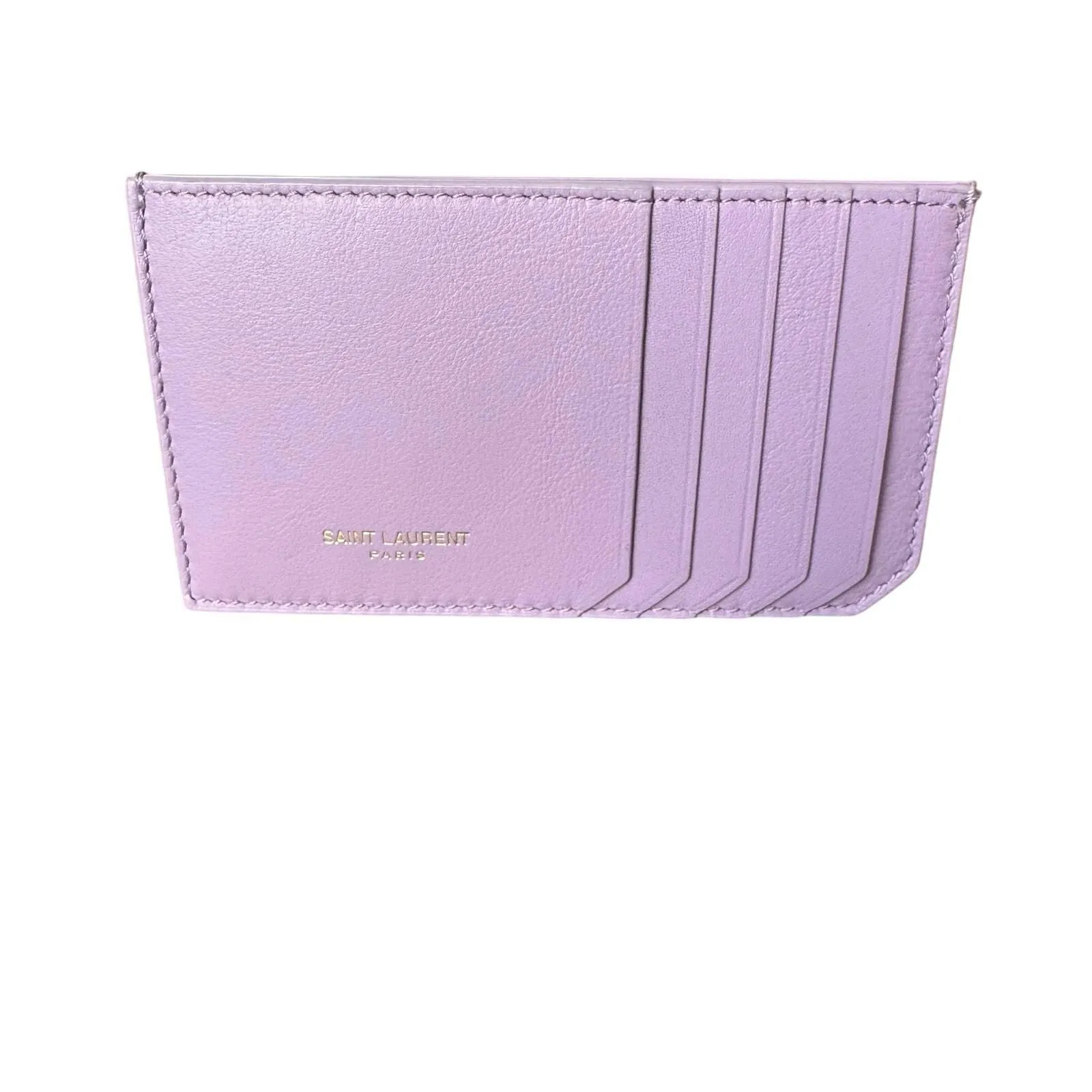 Product image for 715 YSL Lavender Lilac Leather Card Case Laurent