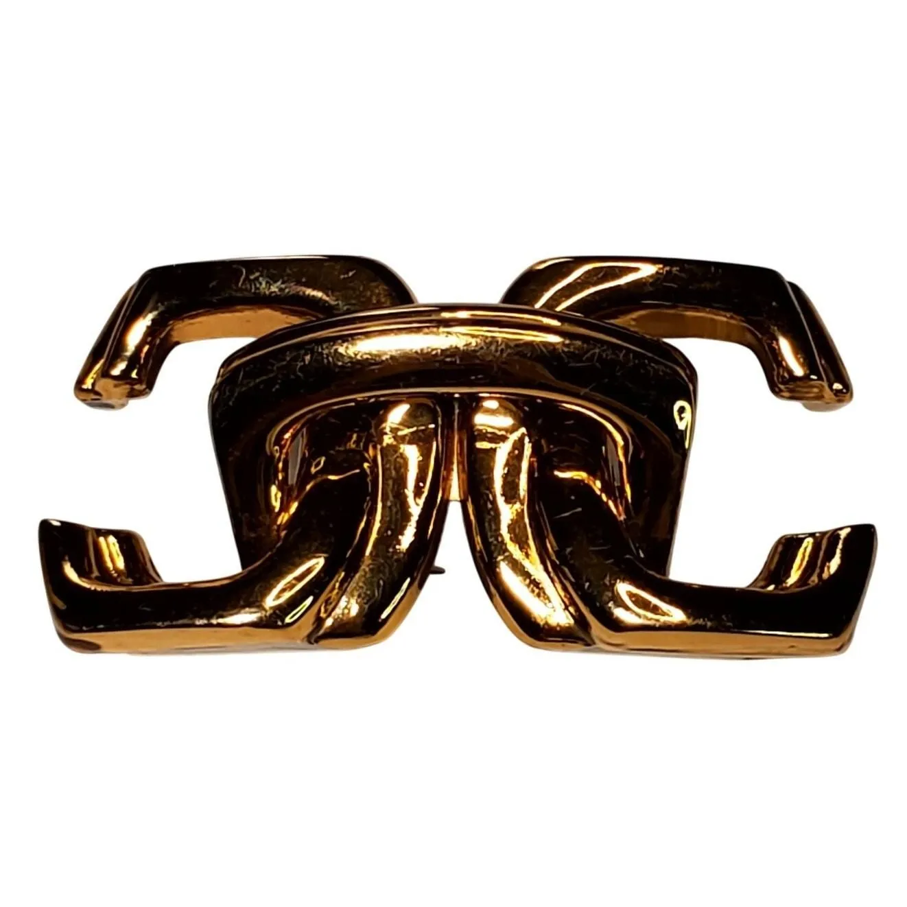 Product image for CC Gold Tone Buckle Unsigned Vtg 1.5" x 3" Numbered