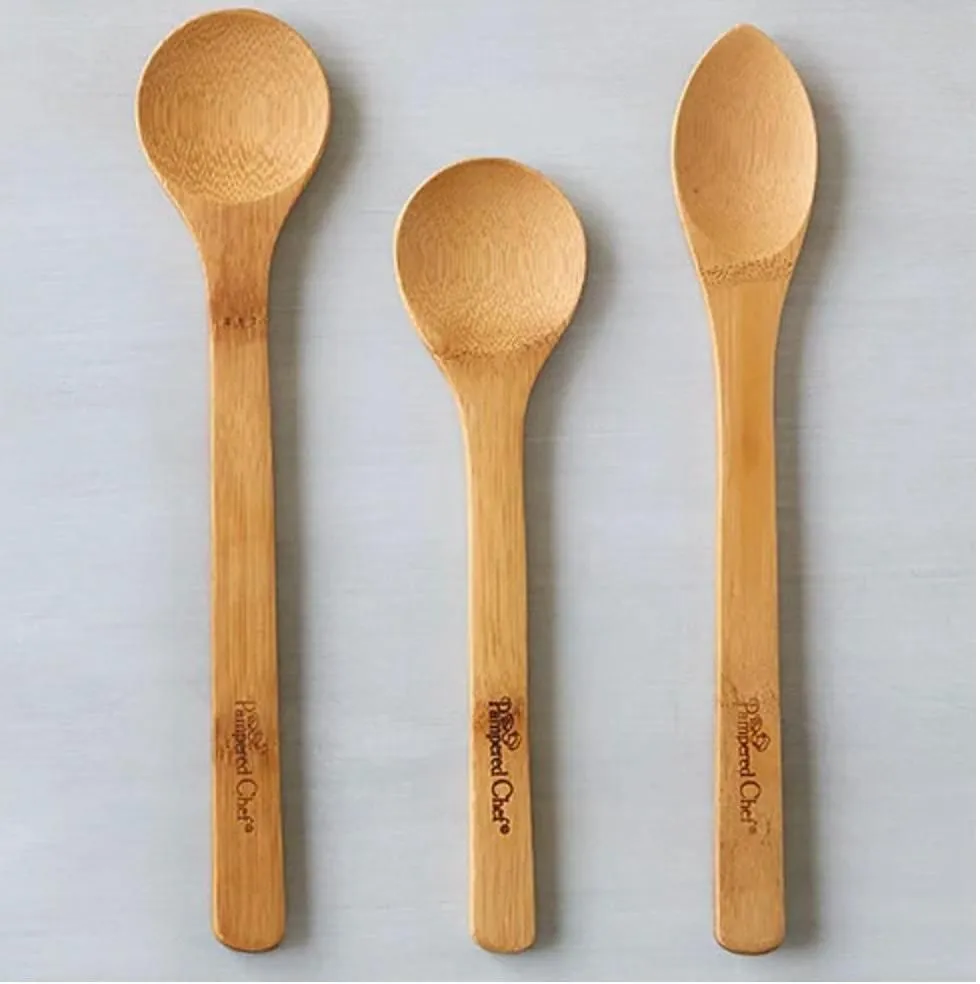 Product image for NEW Pampered Chef Bamboo Spoon Set Item # 1674 - new-with-box