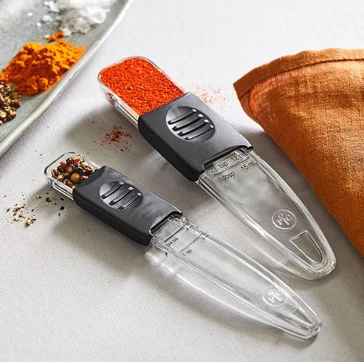 Product image for NEW Pampered Chef Adjustable Measuring Spoon Set Item #2258 - new-with-box