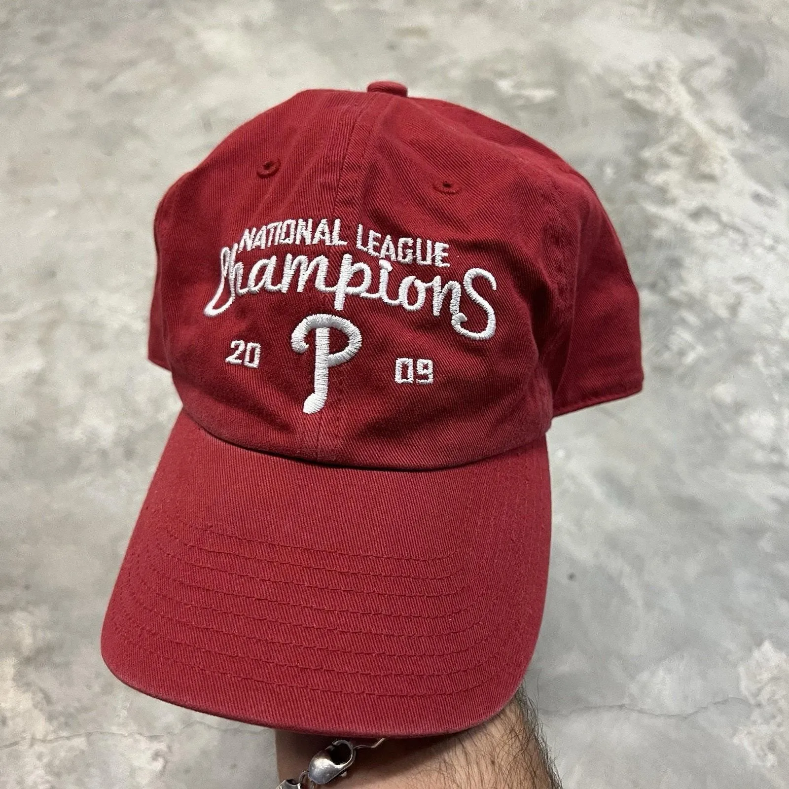 Product image for Philadelphia Phillies Hat Mens Red Strapback Champions 2009 Twins Enterprise - Twins Enterprise