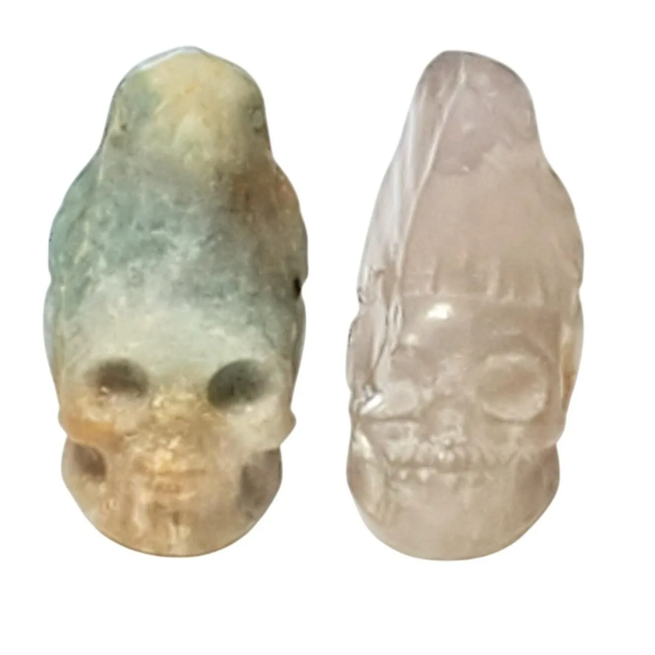 Product image for Quartz Point Skull 1.5" Crystal Mineral Specimen Lot of 2 Broken