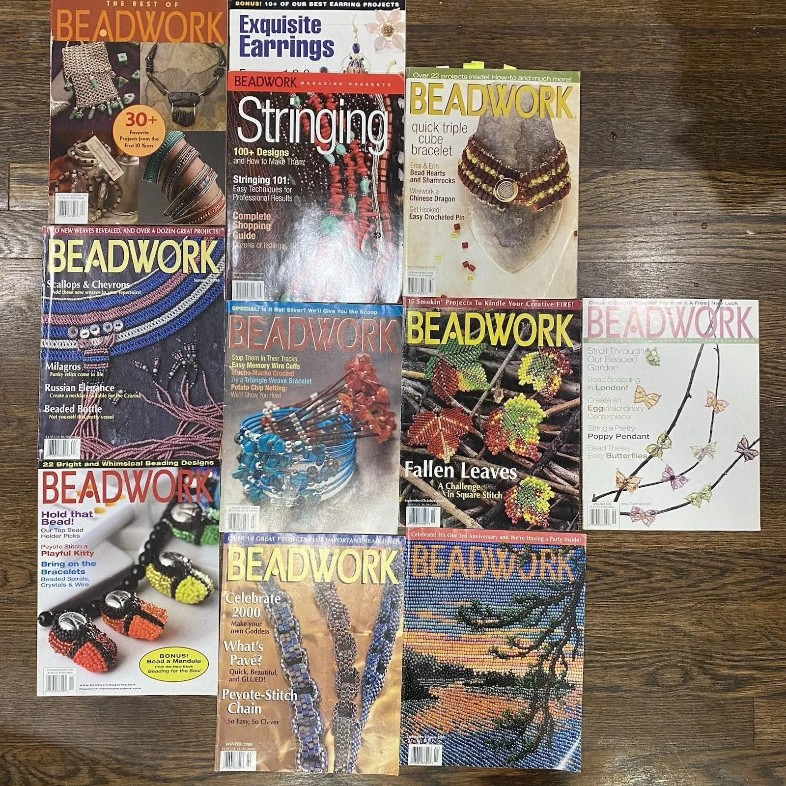 Product image for Beadwork 11 Magazine Lot 1998 - 2006 Jewelry Making Crafts with Best Of Beadwork