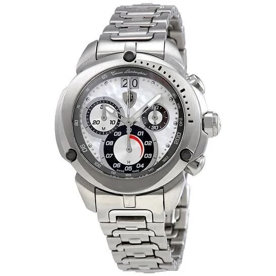 Product image for #40 Lamborghini Tonino Shield Mother of Pearl Dial Ladies Watch 7717