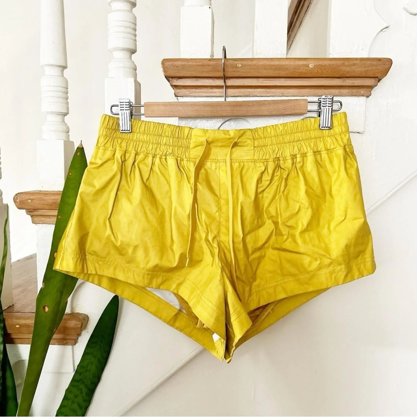 Product image for FP Movement Yellow Athletic Shorts Drawstring Elastic Waist Lightweight Size M - new-without-tags - Free People