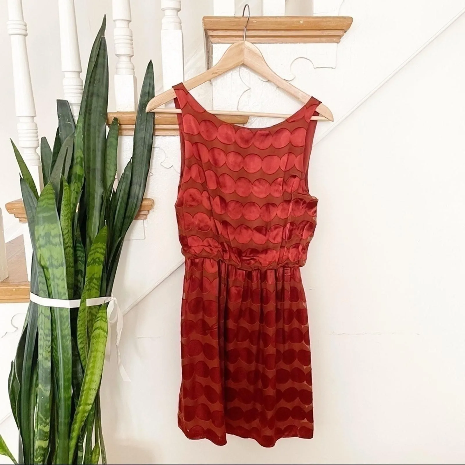 Product image for Alice + Olivia circles brick/rust orange mini dress Small - new-without-tags - Alice + Olivia