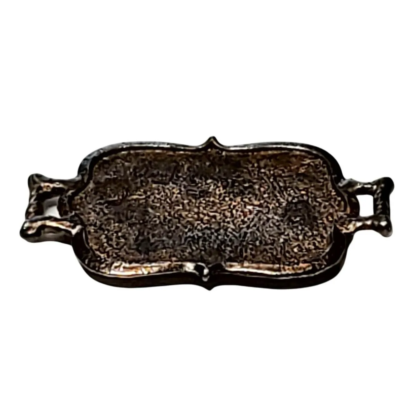 Product image for Dollhouse Silver Tone Mini Serving Tray 1.75" Taiwan Vtg