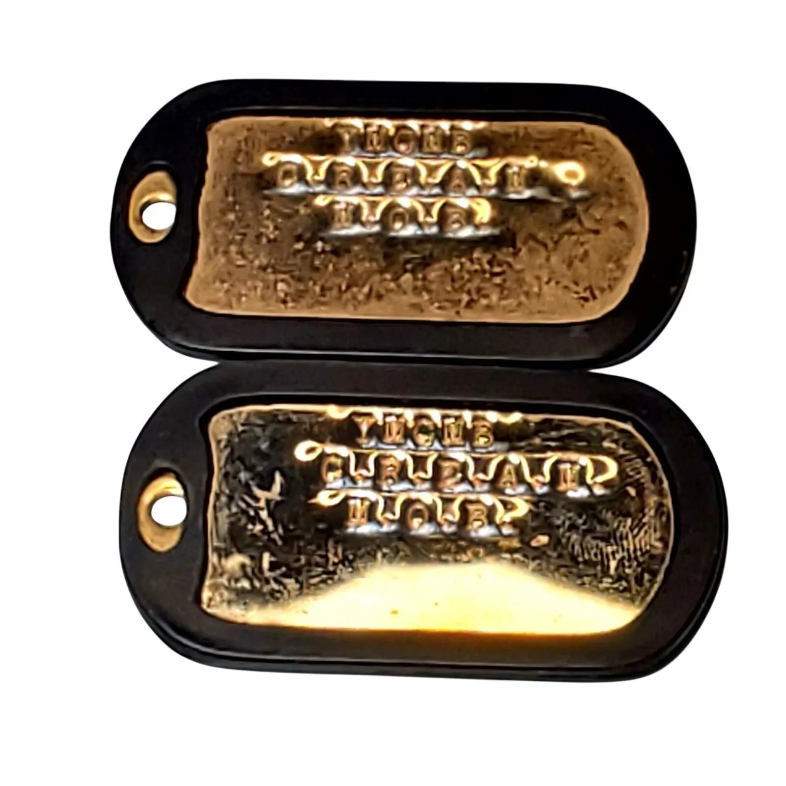 Product image for YMCME c.r.e.a.m m.o.b Embossed Brass Dog Tags - pre-owned---excellent