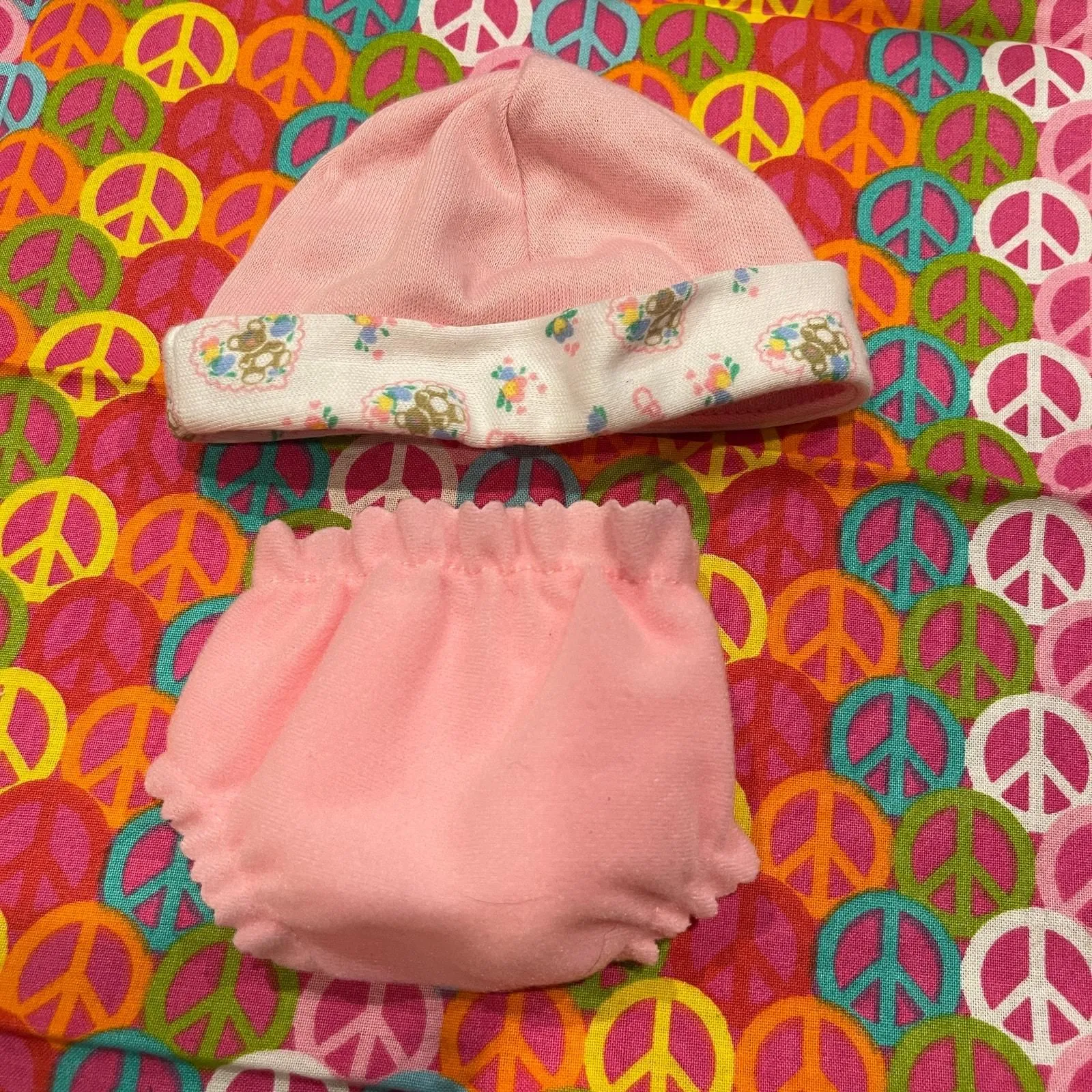 Product image for Cabbage patch Kids Pink Doll Hat and Diaper Pants CPK Doll PJ Clothing