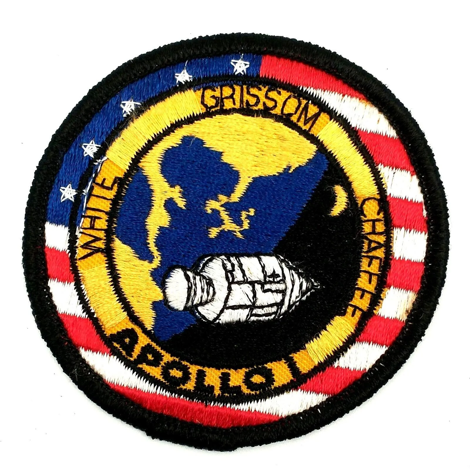 Product image for Vtg NASA USA Apollo 1 White Grissom Chaffe Patch
