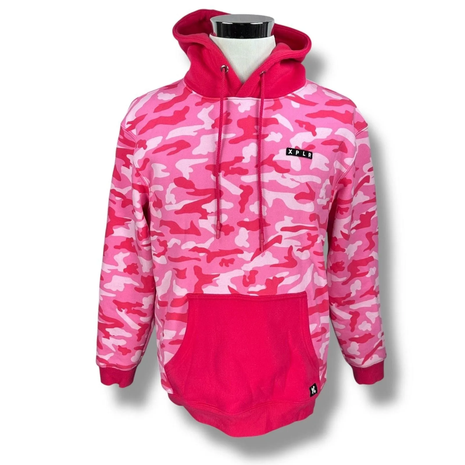 Fanjoy Sam Colby XPLR Hoodie Unisex Medium Pink Camo Drawstring
