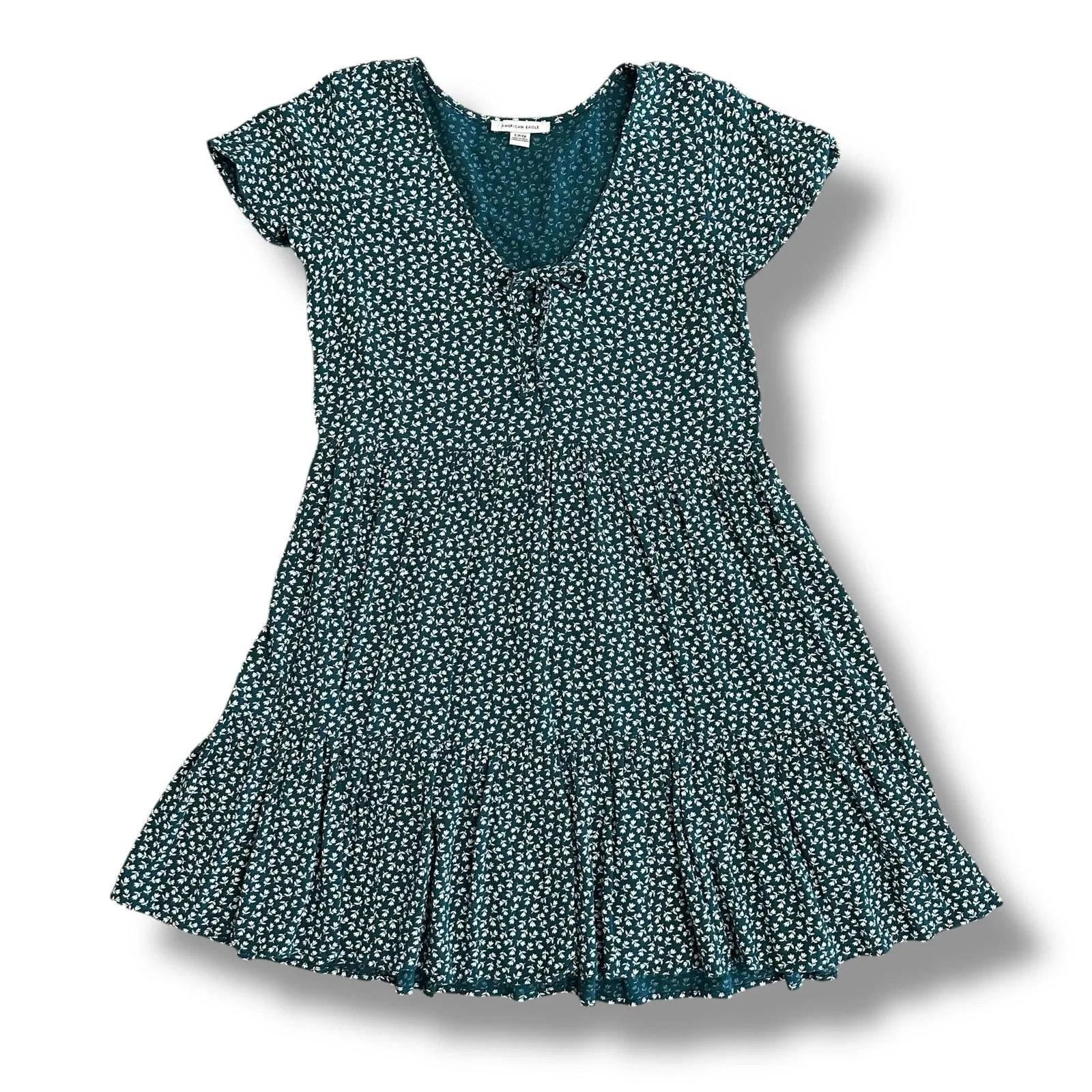 green emerald velvet dress American Eagle Women's Polyester Blend A-Line Midi Dress  (WES0397160300_Green main image 1