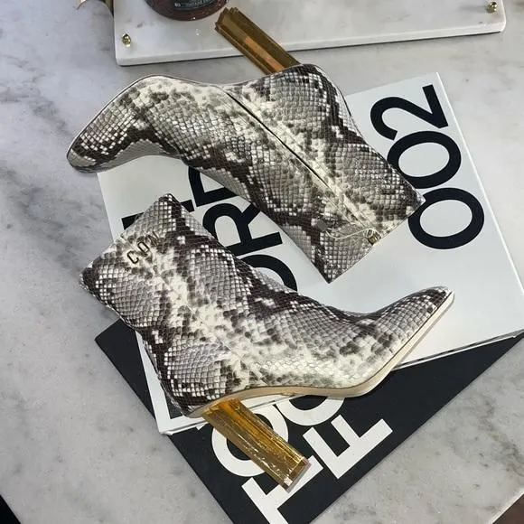 Product image for DSQUARED2 Icon Ankle Boots In Snake Effect Leather