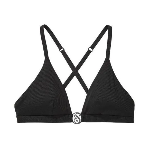 Product image for Victoria’s Secret Wild Wanderer Bikini Top Black Triangle Large
