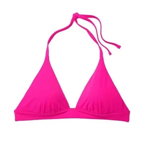 Product image for Victoria's Secret Halter Bikini Top Removable Padding Pink Size Large