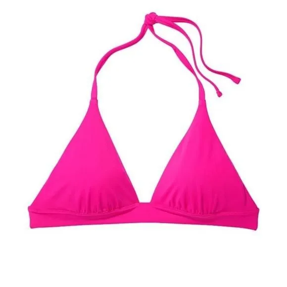 Product image for Victoria's Secret Halter Bikini Top Removable Padding Pink Size XL