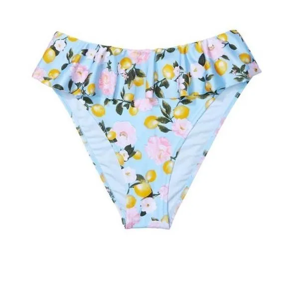 Product image for Victorias Secret Ruffled Ruffle Cheeky Swim Bikini Bottom High Waist Floral XL