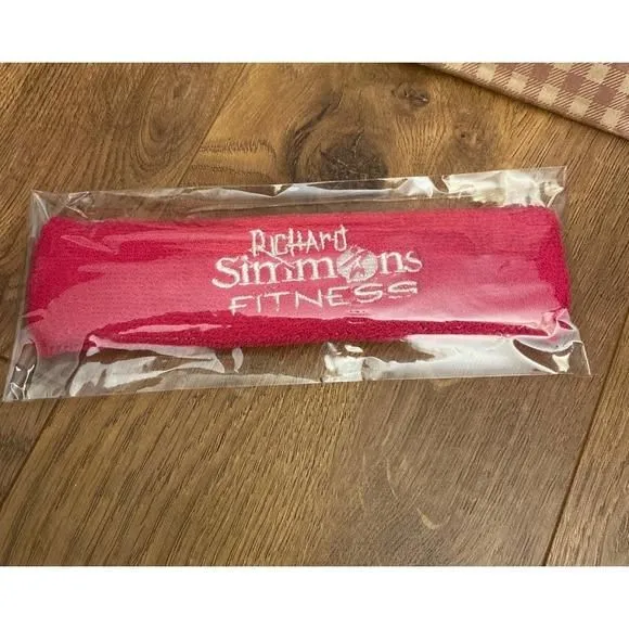 Product image for Vintage Richard Simmons Exercise Fitness Sweat Head Bands NIP Pink Sweatin